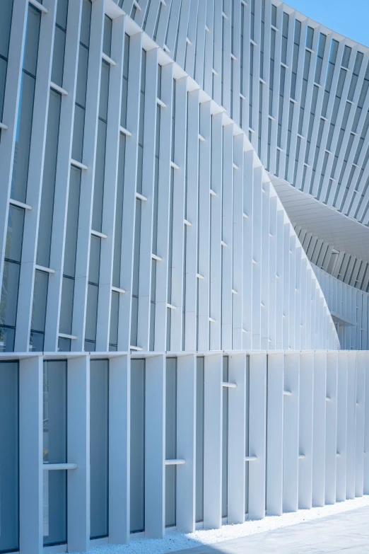 modern building facade with white lines on it