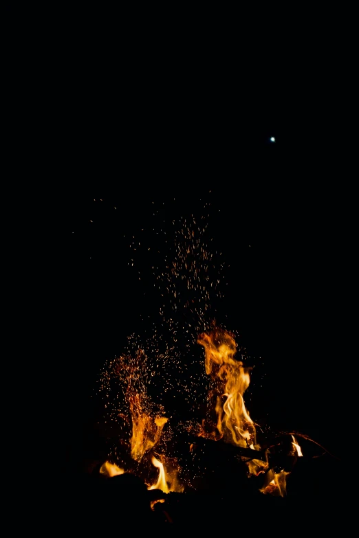 bright orange fireworks light up the night sky