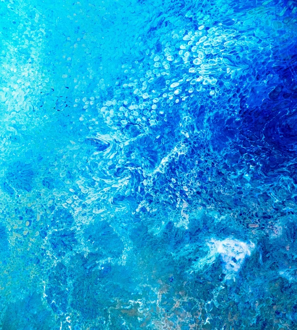 underwater painting with large scale of blue and brown