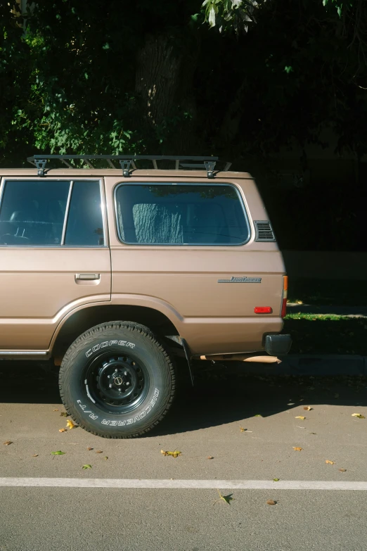 there is a suv that has the door open