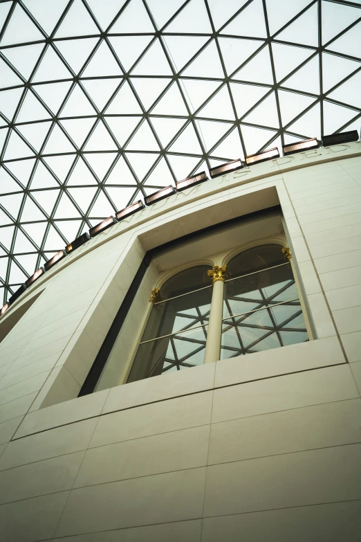 a view of the ceiling from outside in a stadium