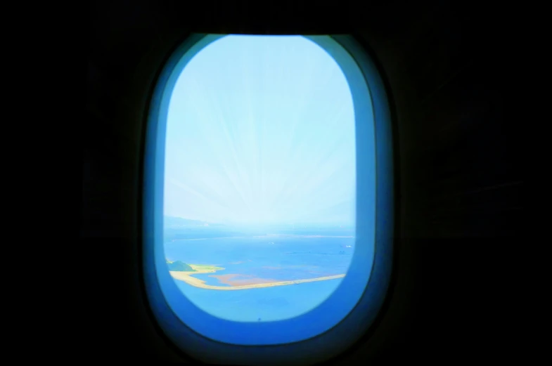 the view from an airplane window in flight