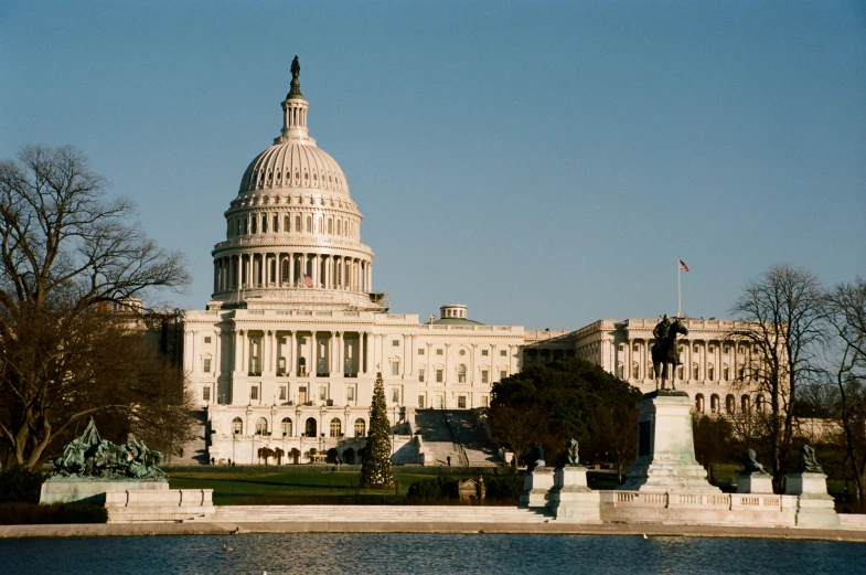 a capitol building in washington dc during the winter