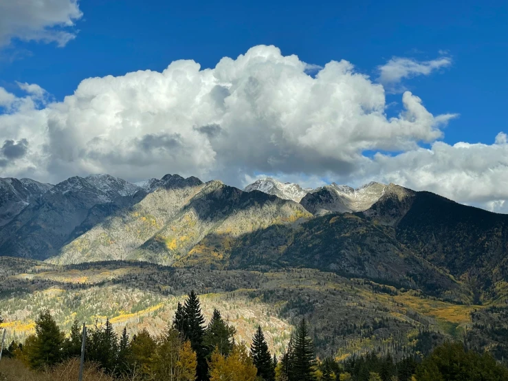 a big view of the mountains on a beautiful day