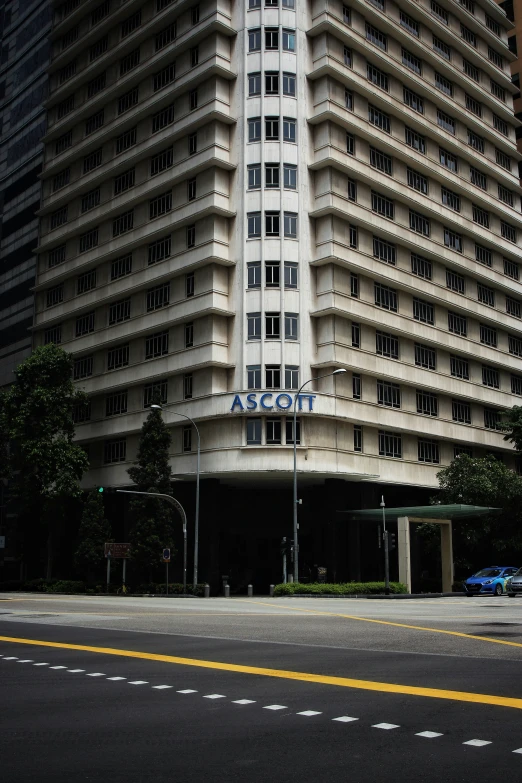 a large white building that is on the corner