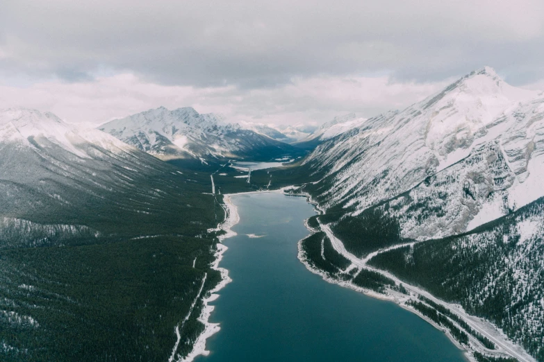 this aerial view shows the mountain and lakes, which one can see from the airplane