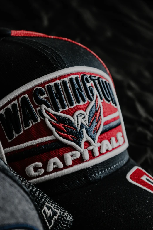 the washington capital hat has embroidered words