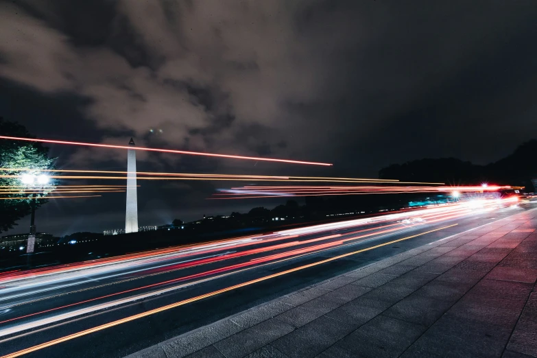 there are long exposure pos of traffic on this road