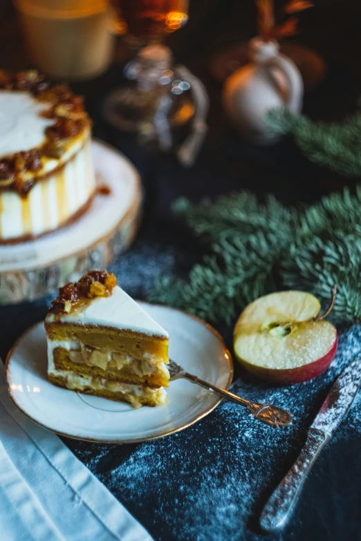 a piece of pie is sitting on the plate