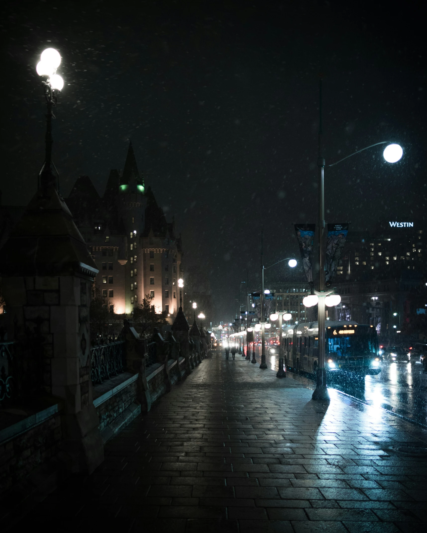 a person walking with an umbrella on a street