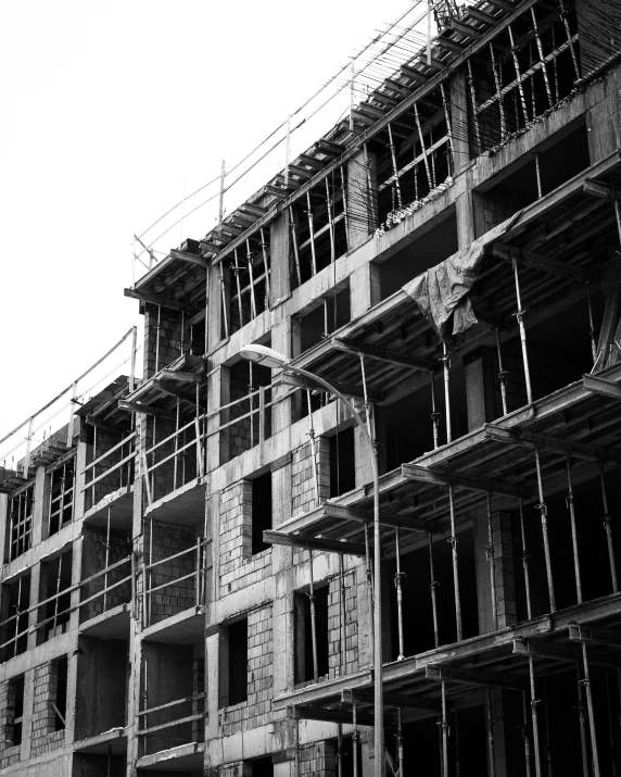 a high way view of a building that is under construction