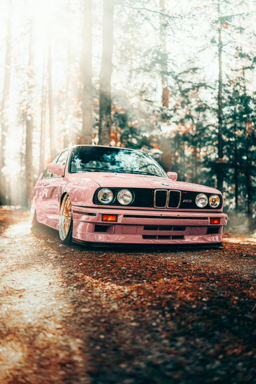 an old bmw that looks like it has been washed off