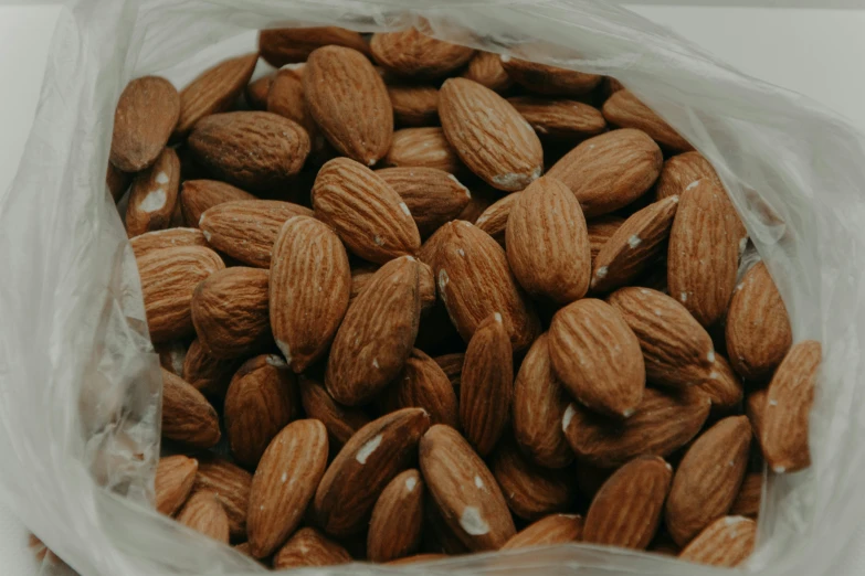 a bag full of almonds with no nuts inside