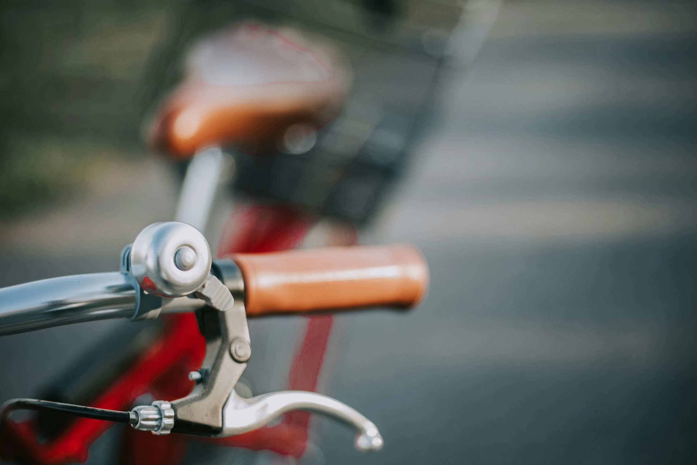 the handle bar on the bike is made of metal