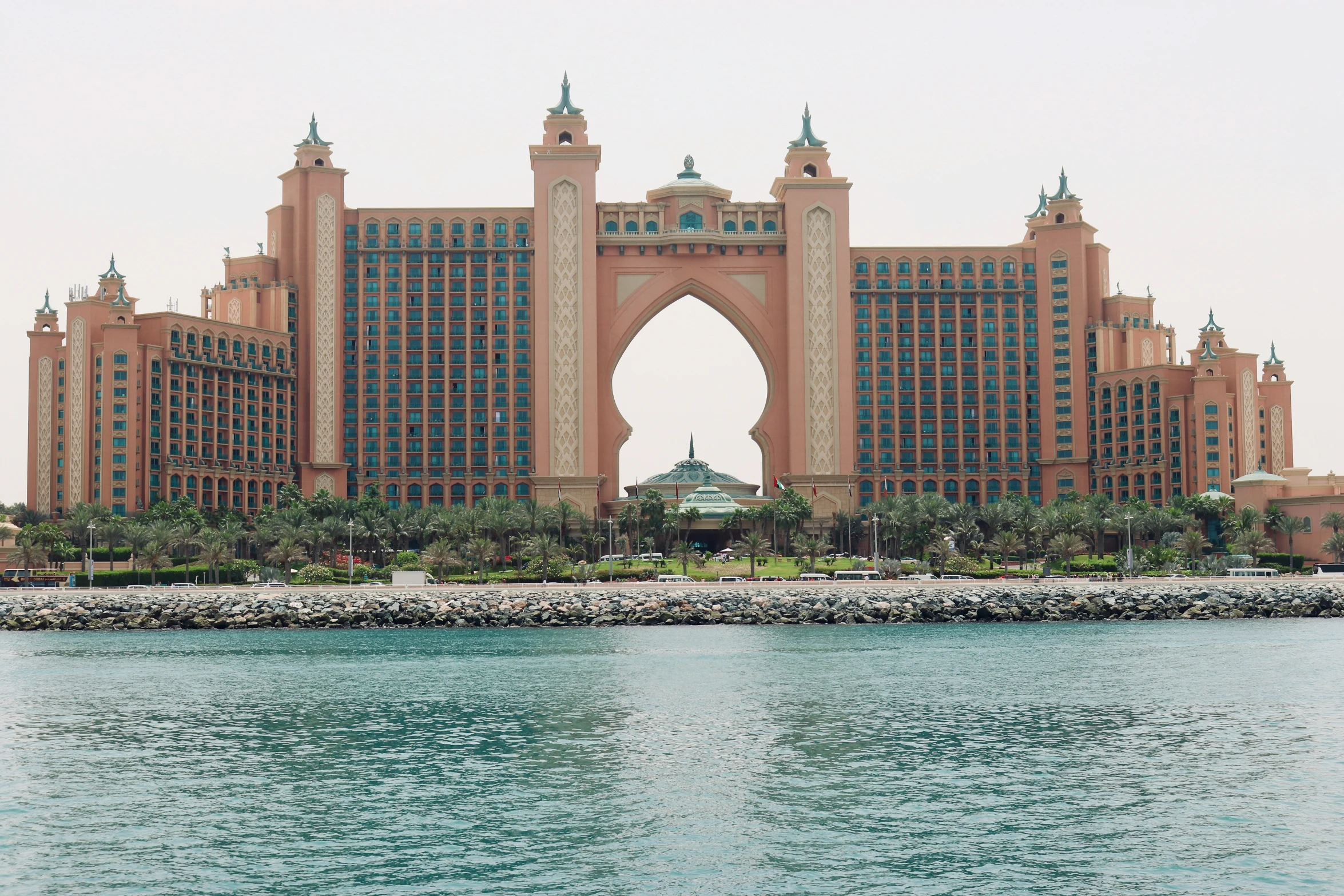 a view of an island, with many building