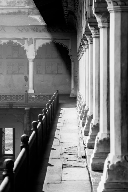 the archways and pillars of a palace