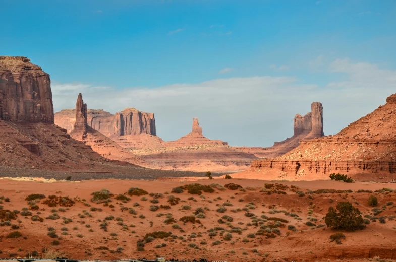 a very scenic view of some tall towering rocks