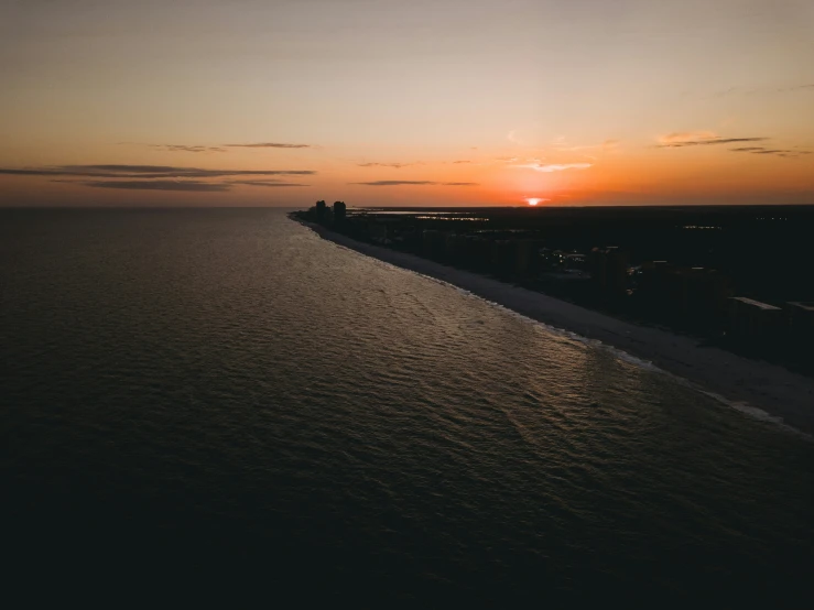 there is a view of the water from the air