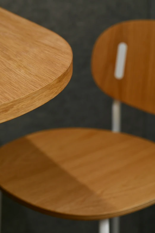 an up close picture of some very nice wooden chairs