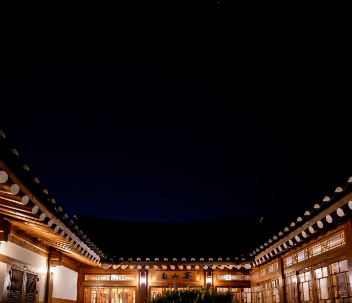 a large courtyard in front of an asian building