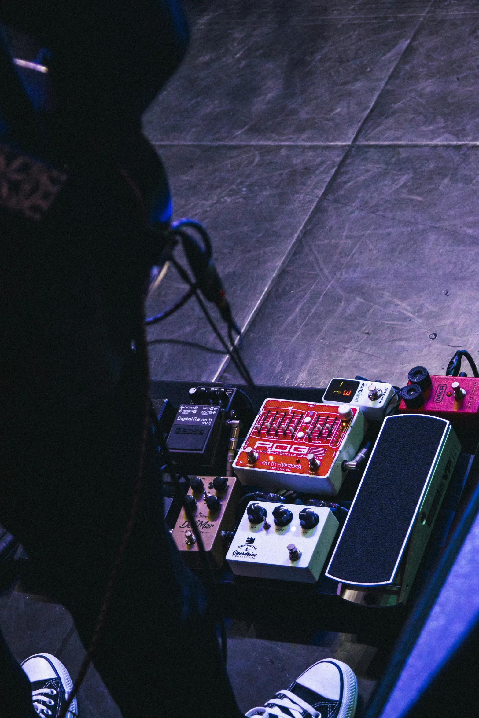 three different guitar pedals that are sitting next to each other