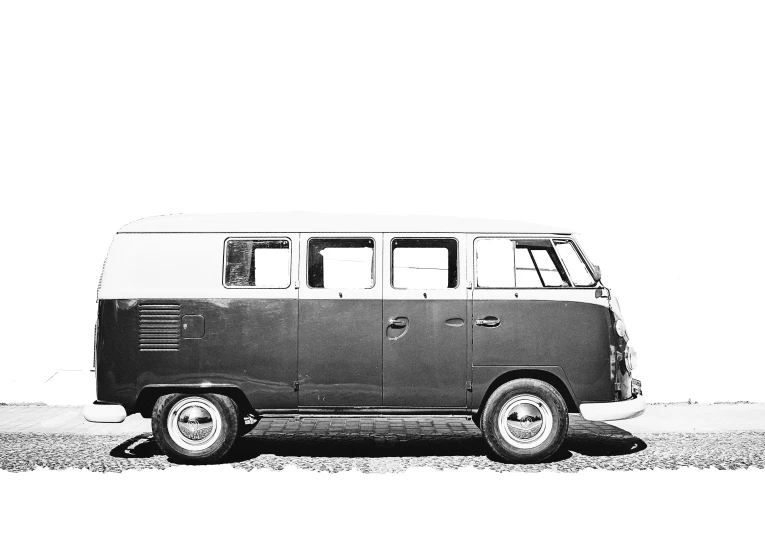 a very nice black and white van with no windows