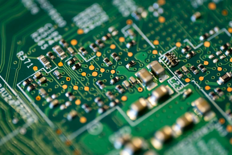 close up on an electronic circuit board