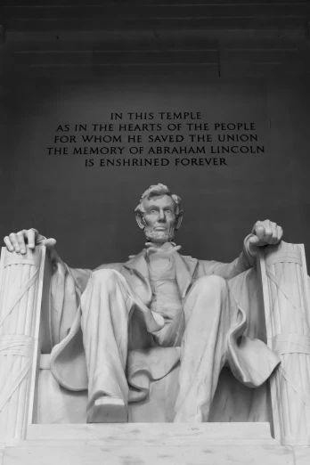 an image of aham lincoln, at the lincoln memorial