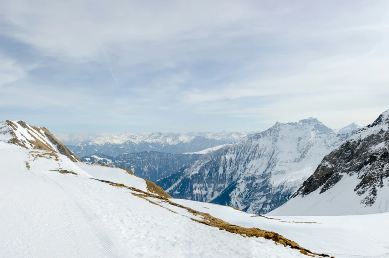 a person on skis in the mountains