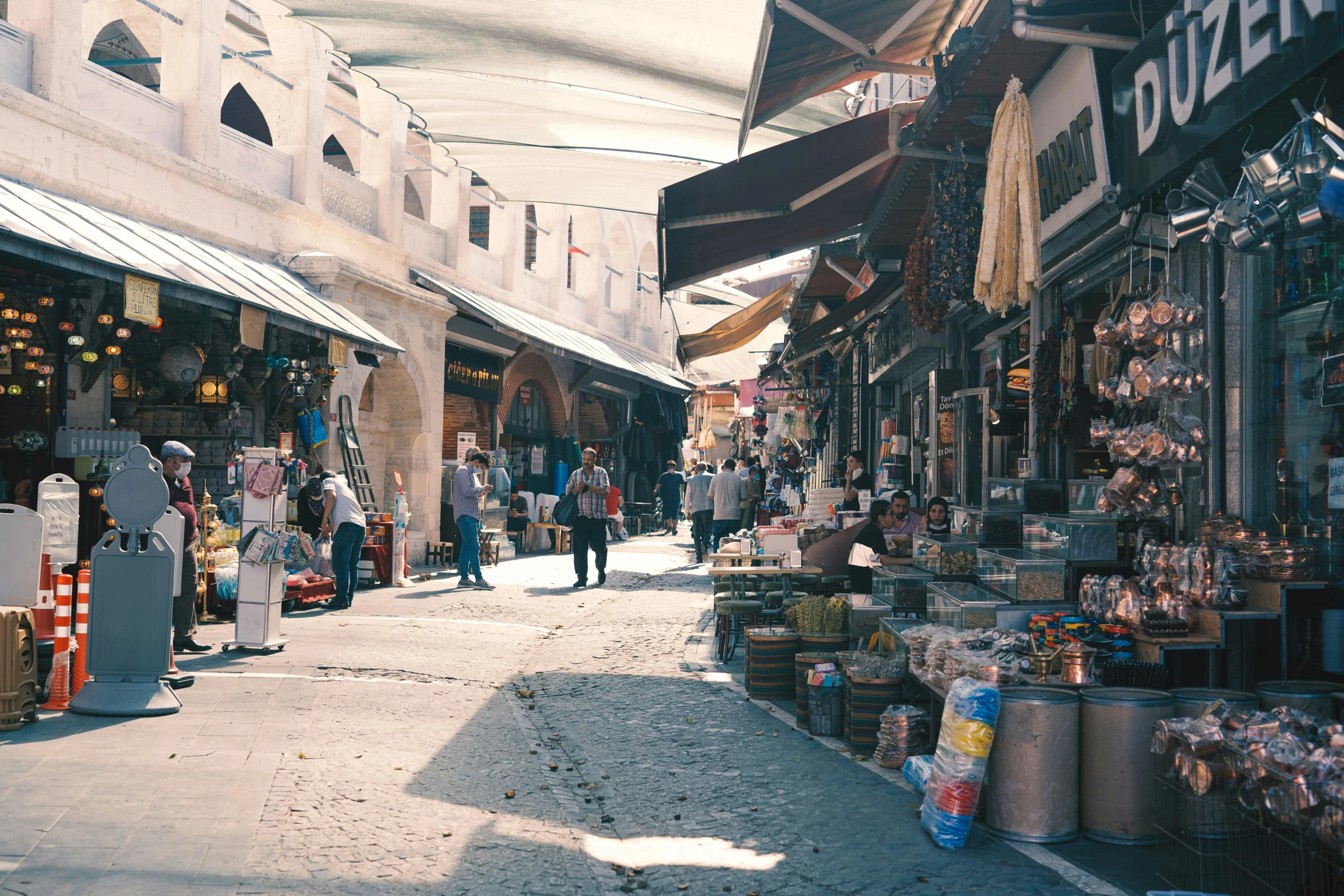 a view of a market in a city