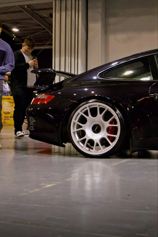 a bmw car is shown in the garage