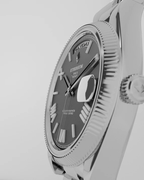 a black and white po of an analog watch