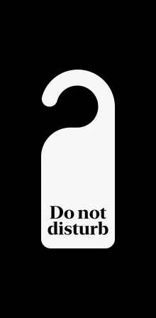 the logo for do not disturb on a black background