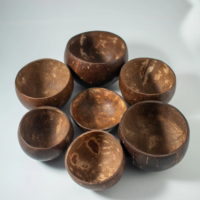 six bowls with multiple patterns are placed on the table