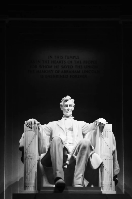 aham lincoln on display in lincoln memorial