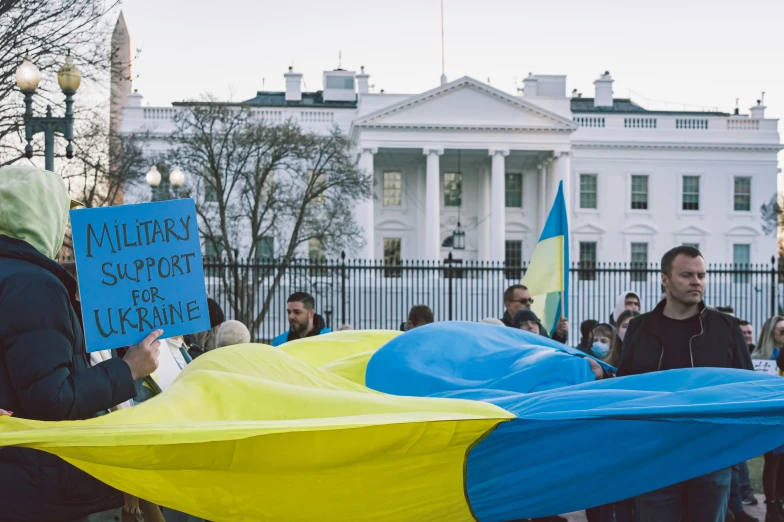 a protest against ukraine in front of the white house