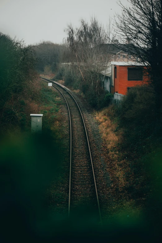 a view of the tracks from outside of the window