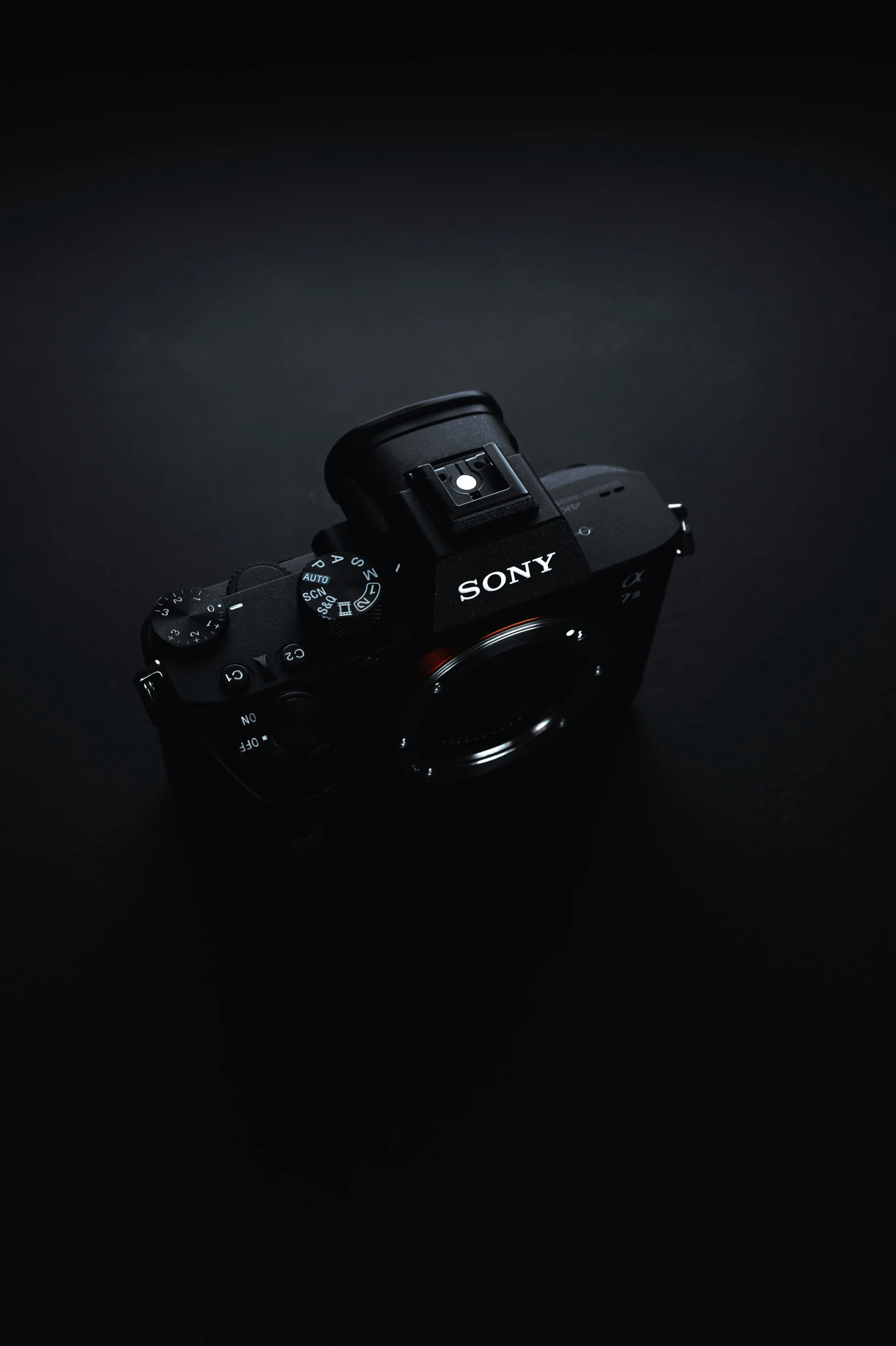 an image of a camera sitting in the dark