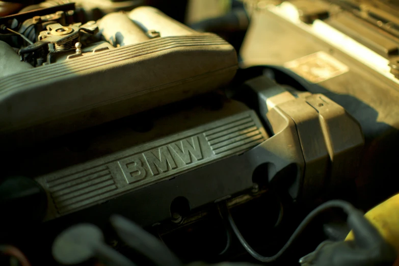 an image of a truck engine in the process of restoration