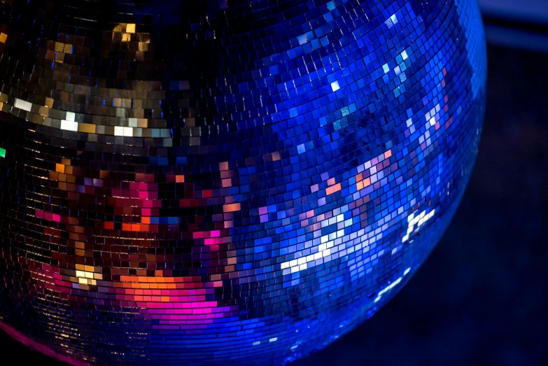 a disco ball with different colors and shapes