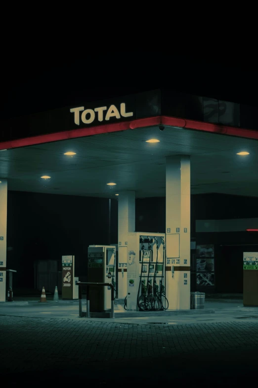 a small gas station with no customers sitting at it