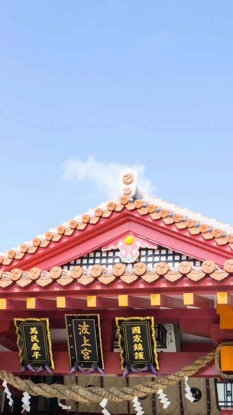 a chinese building with a few different decorations