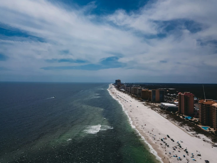 view of beach and els from aerial bird's eye