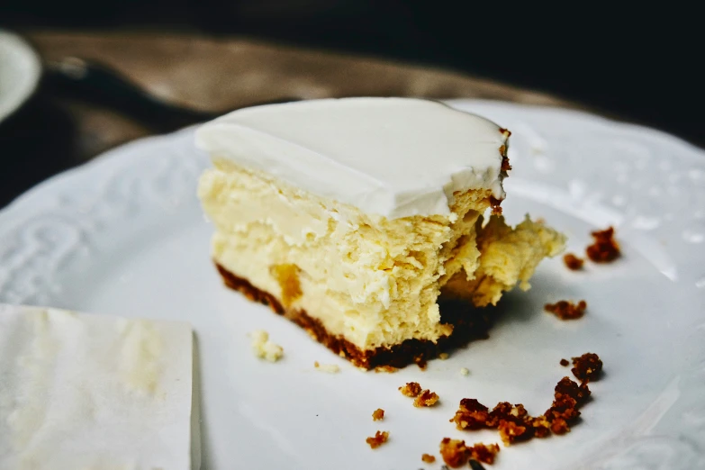 a slice of cake sitting on top of a white plate