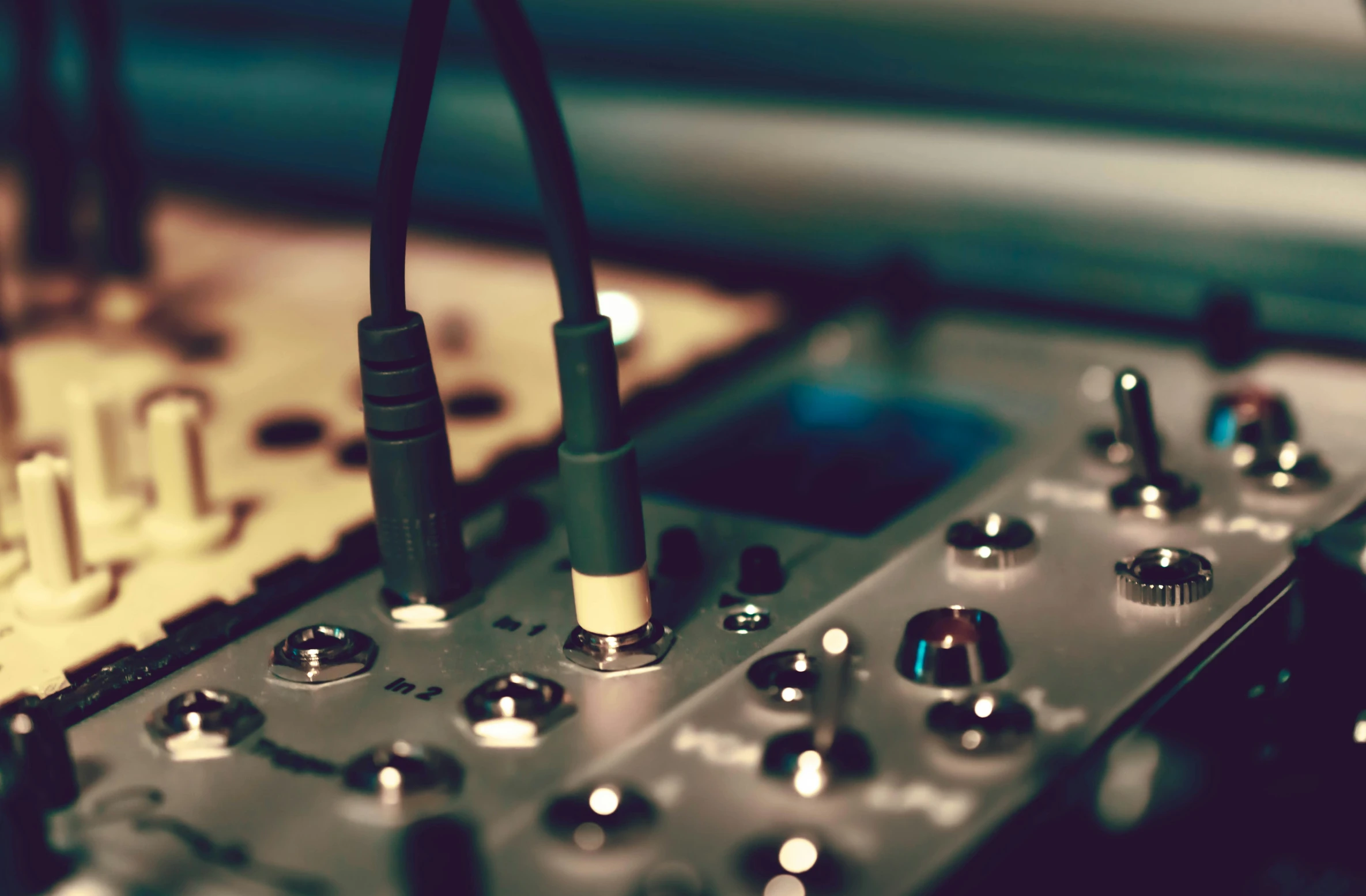 an analog mixing machine is running some electrical activity