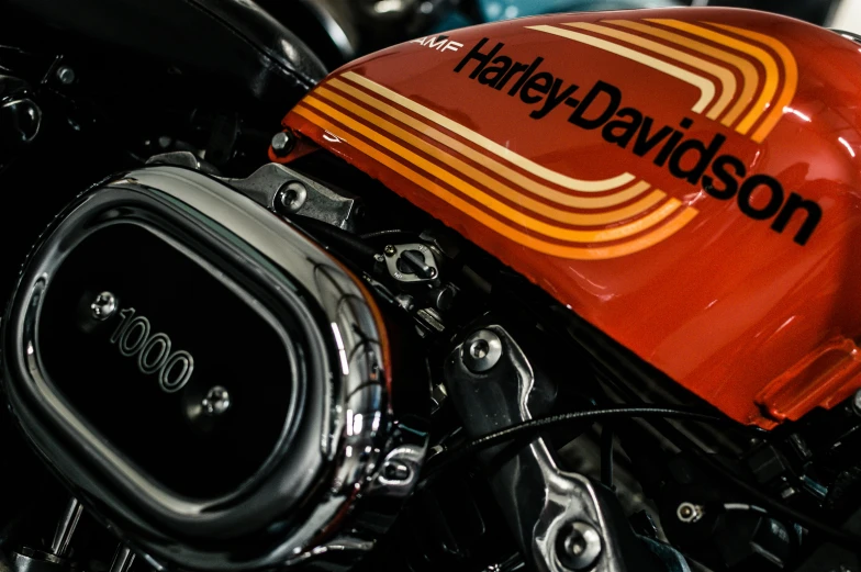 closeup view of the harley davidson motorcycle engine