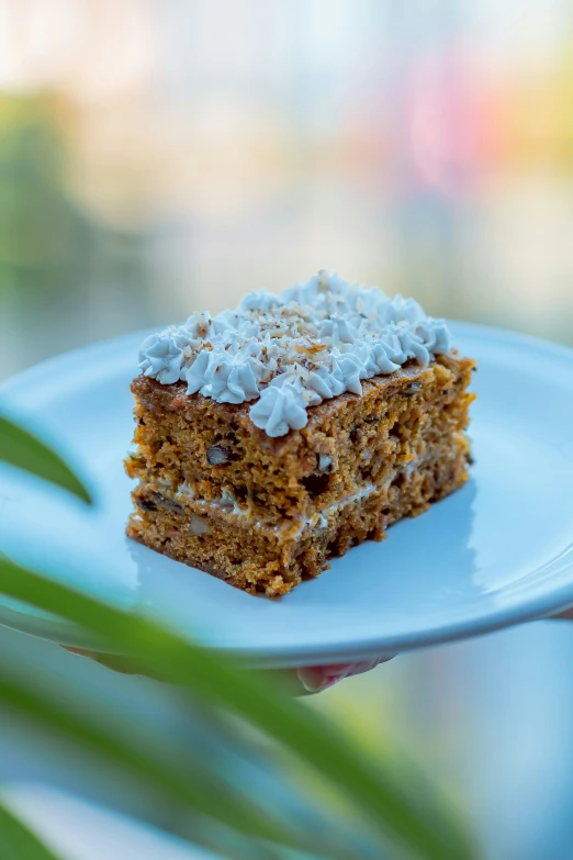 a piece of cake sitting on top of a white plate