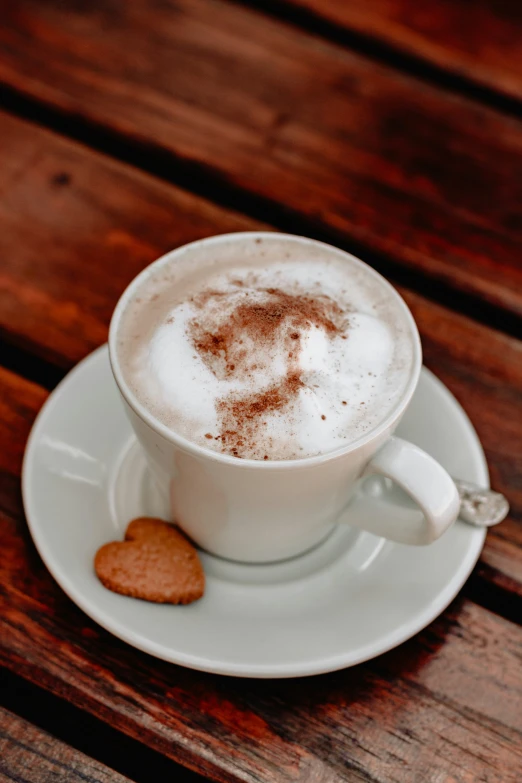 a cappuccino that has cinnamon in the center