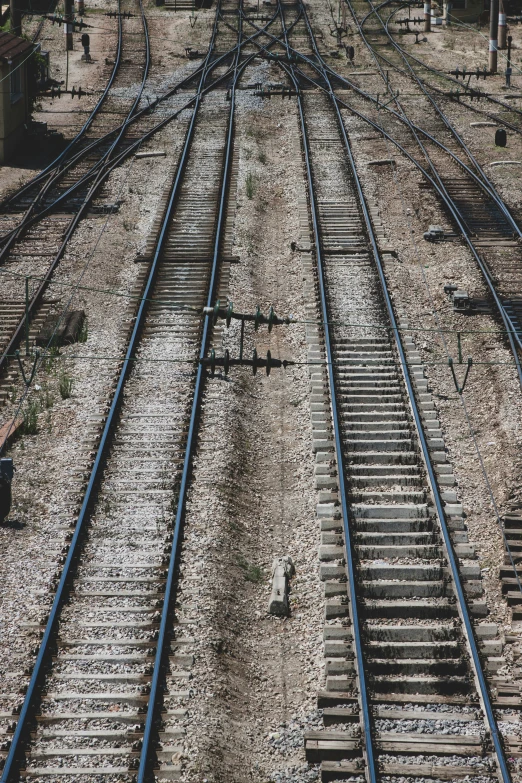 a train track with several tracks in it