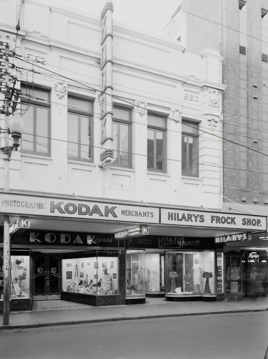 an old po of the outside of a movie store